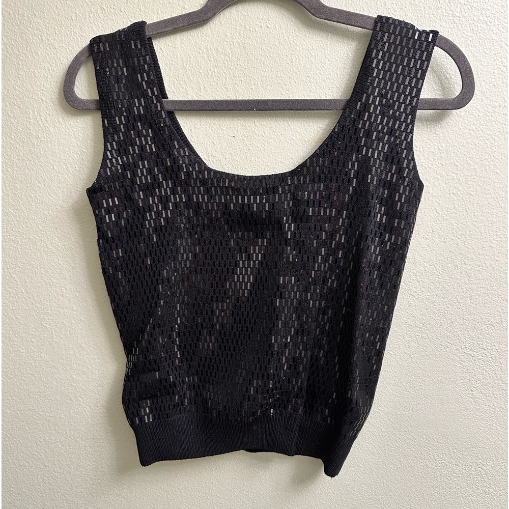 Black Sleeveless Knit Tank Top